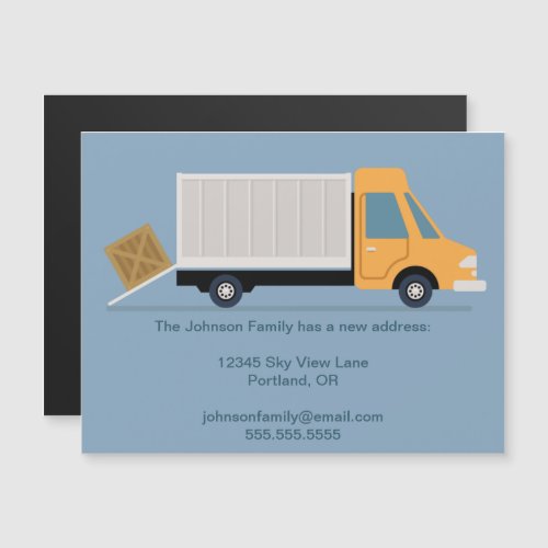 New Address Change Moving Truck Cute Magnet Card