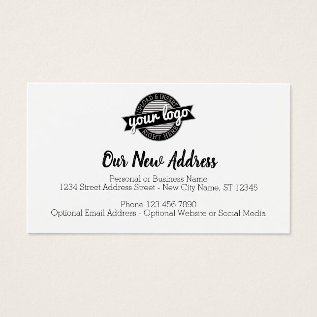 New Address Change with Business Logo (Front)