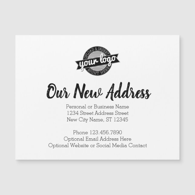 New Address Change with Business Logo (Front)