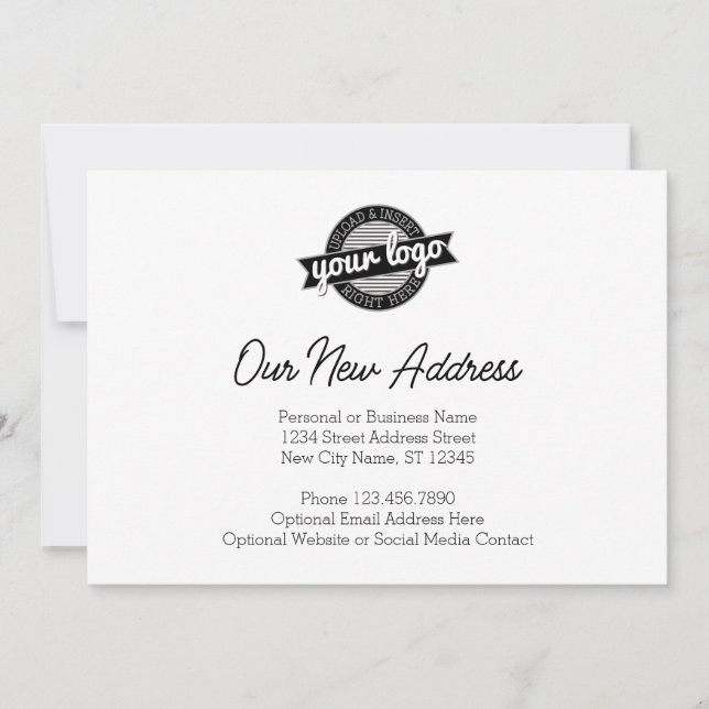 New Address Change with Business Logo Announcement (Front)
