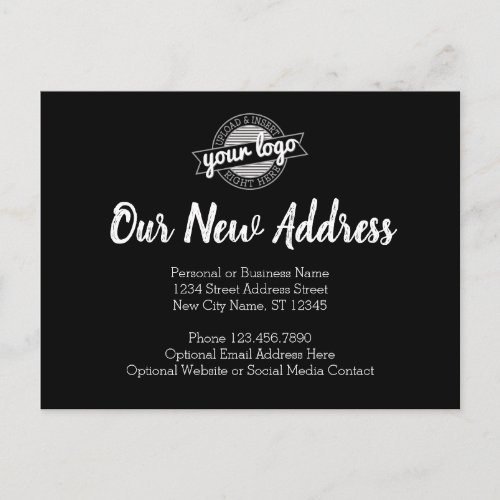 New Address Change with Business Logo Announcement Postcard