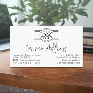 New Address Change with Business Logo Business Card