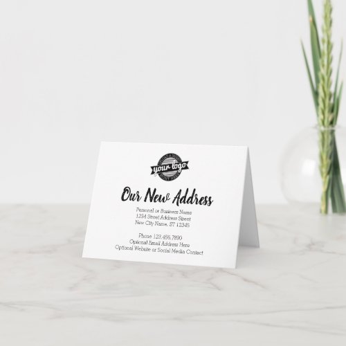 New Address Change with Business Logo Card