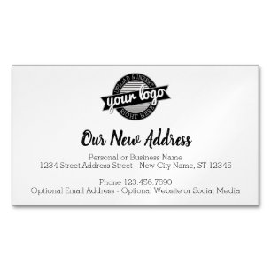 New Address Change with Business Logo Card Magnet