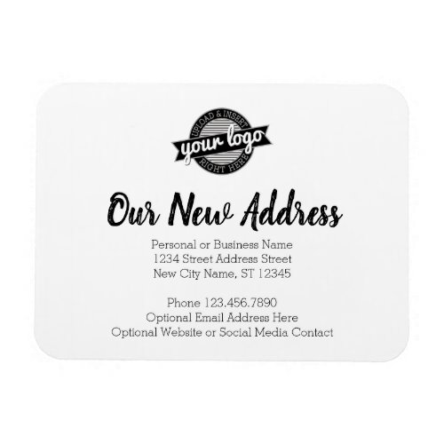 New Address Change with Business Logo Magnet