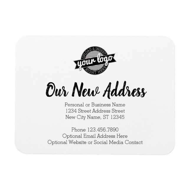 New Address Change with Business Logo Magnet (Horizontal)