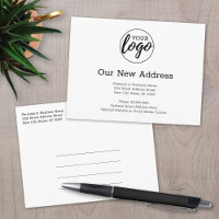 New Address Change with Business Logo White