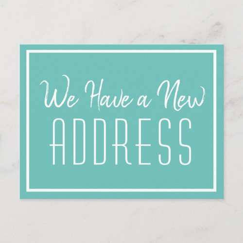 New Address Chic Teal Moving Announcement Postcard