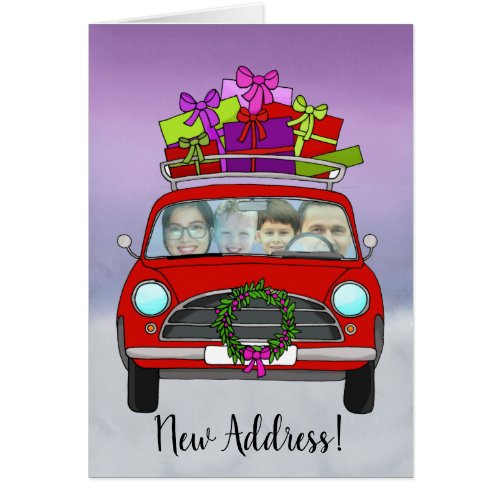 New Address Christmas customizable photo card