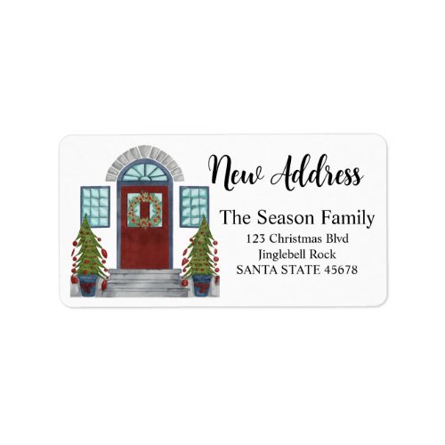 New Address Christmas home Label