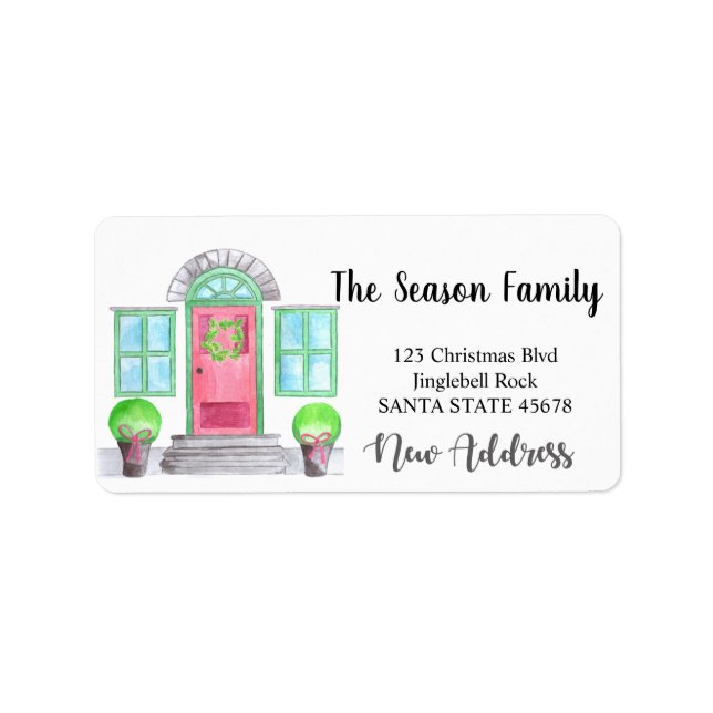 New Address Christmas home Label (Front)