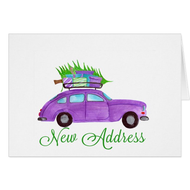 New address Classic Christmas Car Cards (Front Horizontal)