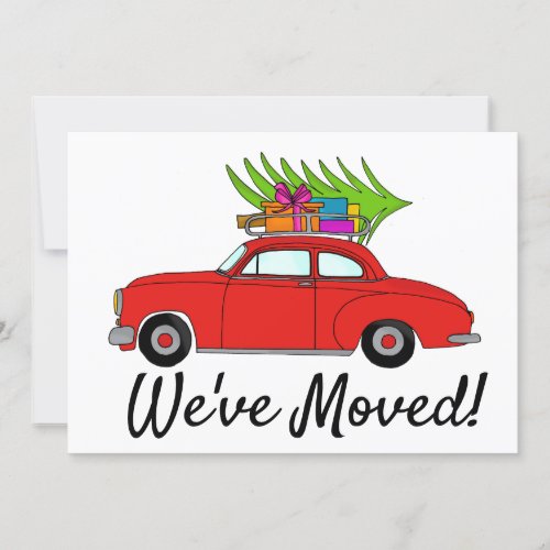 New address Classic Christmas Car Invitation