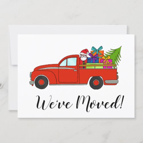 New address Classic Christmas Car Invitation