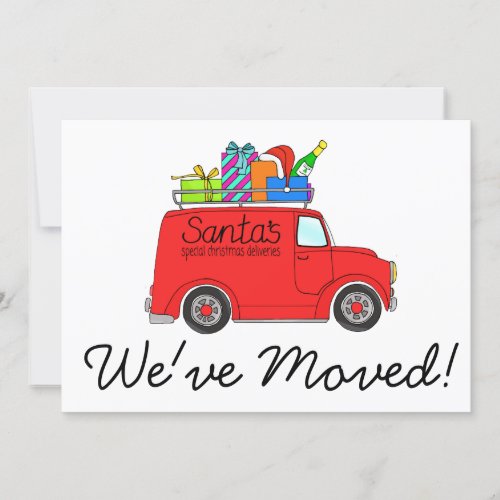 New address Classic Christmas Car Invitation