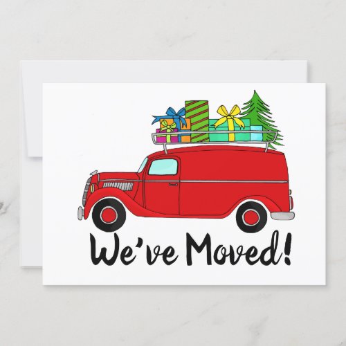 New address Classic Christmas Car Invitation