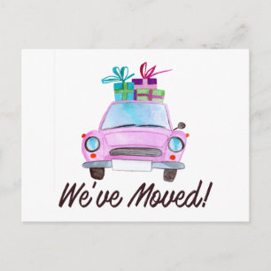 New address Classic Christmas Car Postcard