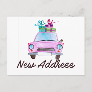 New address Classic Christmas Car Postcard