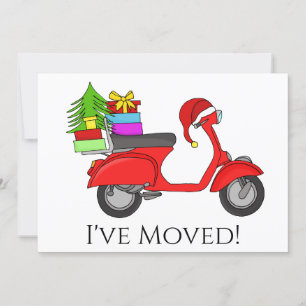 New address Classic Christmas Scooter Invitation