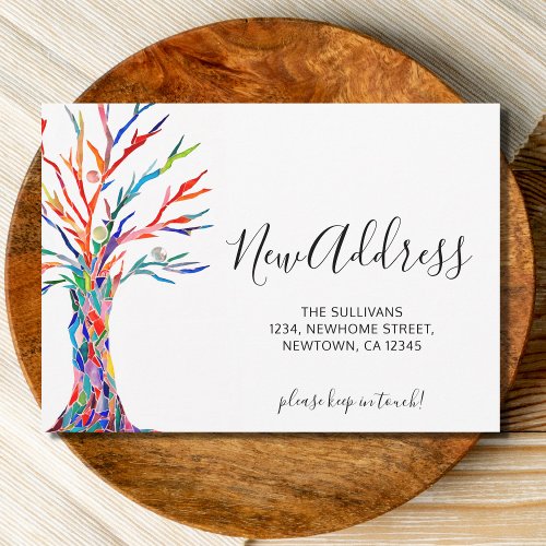New Address Colorful Tree Moving Announcement 