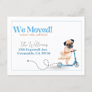  new address dog announcement, we have moved  postcard
