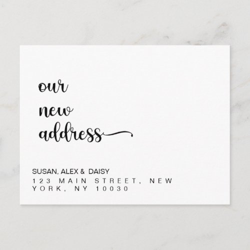 New Address Editable New Address Announcement Postcard