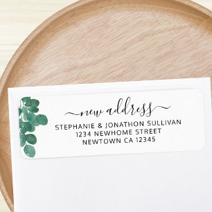 New Address Eucalyptus Greenery Return Address  Label