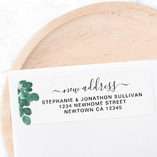 New Address Eucalyptus Greenery Return Address  Label