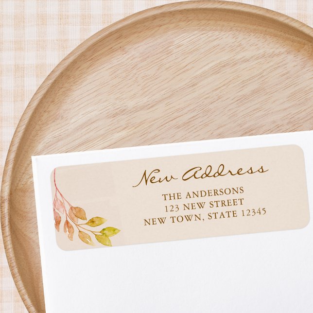 New Address Fall Leaves Return Address Label (Creator Uploaded)