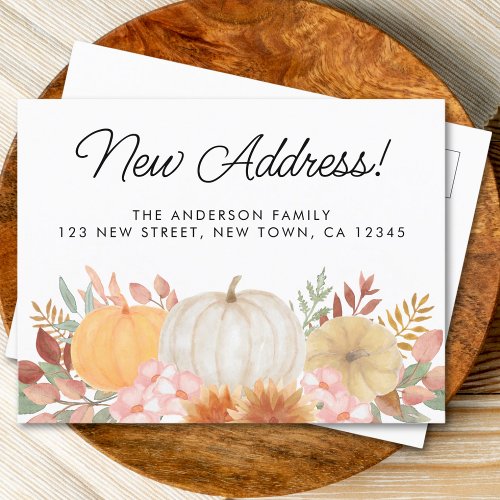 New Address Fall Moving Announcement Postcard