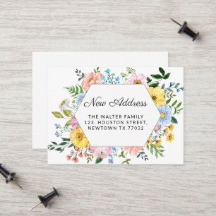 New Address Floral Moving Announcement Mini