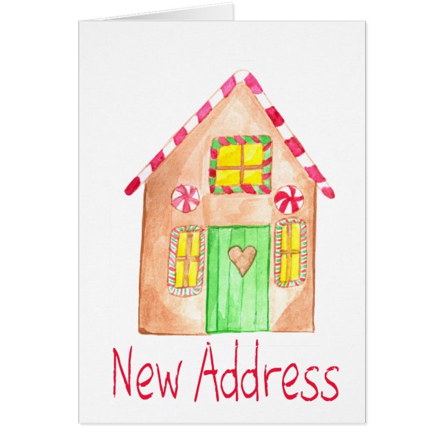 New Address  Gingerbread House Cards (Front)