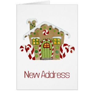 New Address Gingerbread House Cards