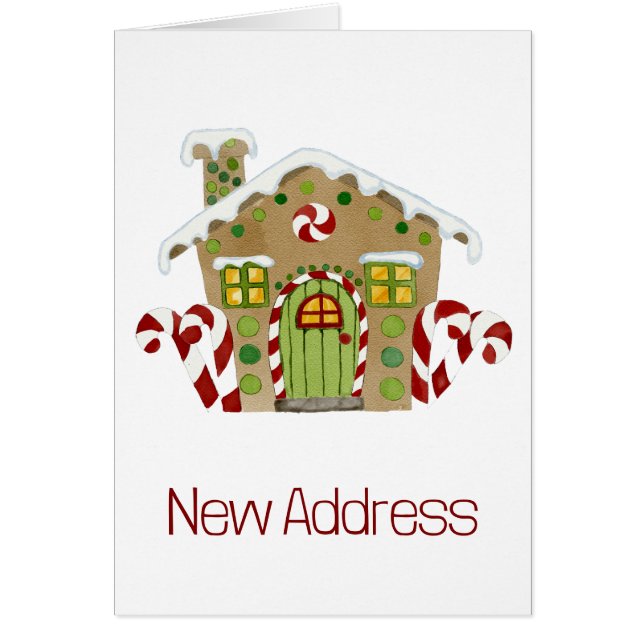 New Address  Gingerbread House Cards (Front)
