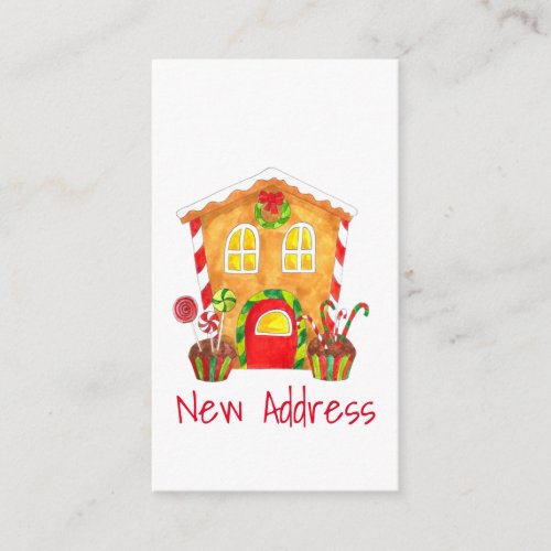 New Address Gingerbread House Enclosure Card