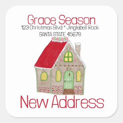 New Address  Gingerbread House  Envelope seal