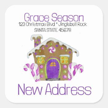 New Address  Gingerbread House  Envelope Seal by PortoSabbiaNatale at Zazzle