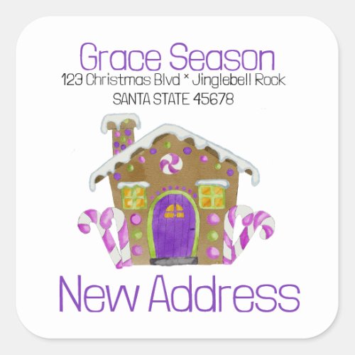 New Address  Gingerbread House  Envelope seal