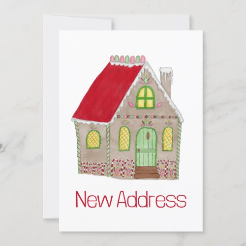 New Address Gingerbread House Invitation