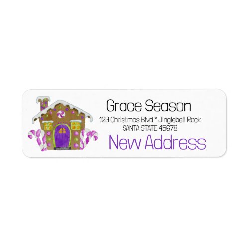 New Address Gingerbread House Label