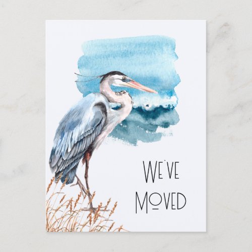 New Address Great Blue Heron Waterfront Moving Announcement Postcard