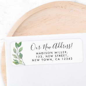 New Address Greenery Return Address Label