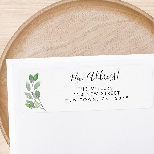 New Address Greenery Return Address  Label