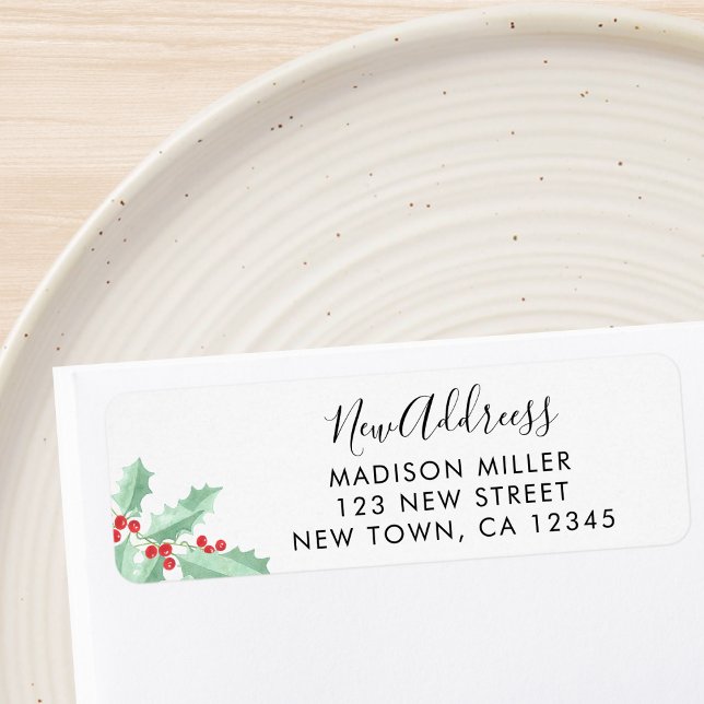 New Address Holly Return Address Label (Creator Uploaded)