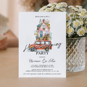 New Address I Car Moving Home House Warming Party Invitation