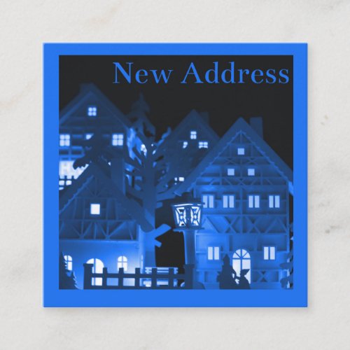 New Address Illuminated Christmas Houses Enclosure Card