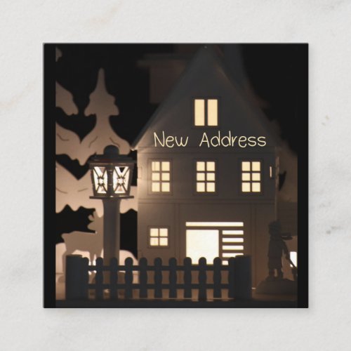 New Address  Illuminated Christmas Houses Enclosure Card