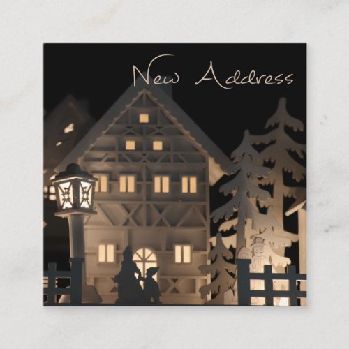 New Address   Illuminated Christmas Houses Enclosure Card