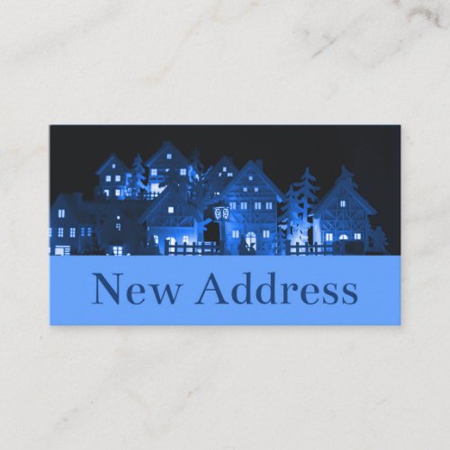 New Address Illuminated Christmas Houses Enclosure Card