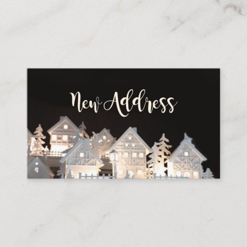 New Address  Illuminated Christmas Houses Enclosure Card